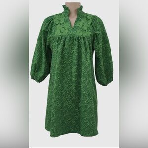 Green Embroidered Dress